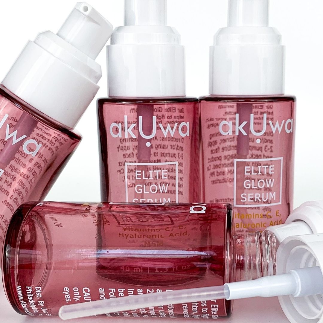 Akuwa Skincare clear bottles